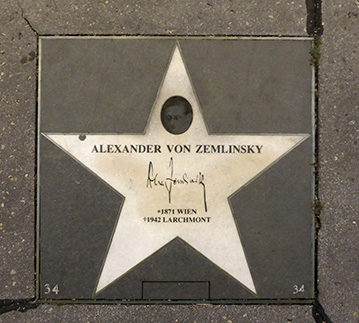 Звезда в честь Александра фон Цемлинского на Венской музыкальной миле
